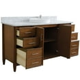 thumbnail image 6 of MCM 61" Single Round Sink Vanity with White Marble Stone in Walnut, 6 of 11