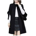 thumbnail image 2 of yoeyez Trench Coat Women Long Classy Women Work Solid Vintage Winter Office Sleeveless Button Woolen Jacket Coat Gabardinas Para Mujer Elegantes, 2 of 4