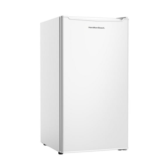 Hamilton Beach 3.3 Cu.Ft Mini Fridge with Freezer, Compact Refrigerator, Single Door, Energy Star, Reversible Door, White