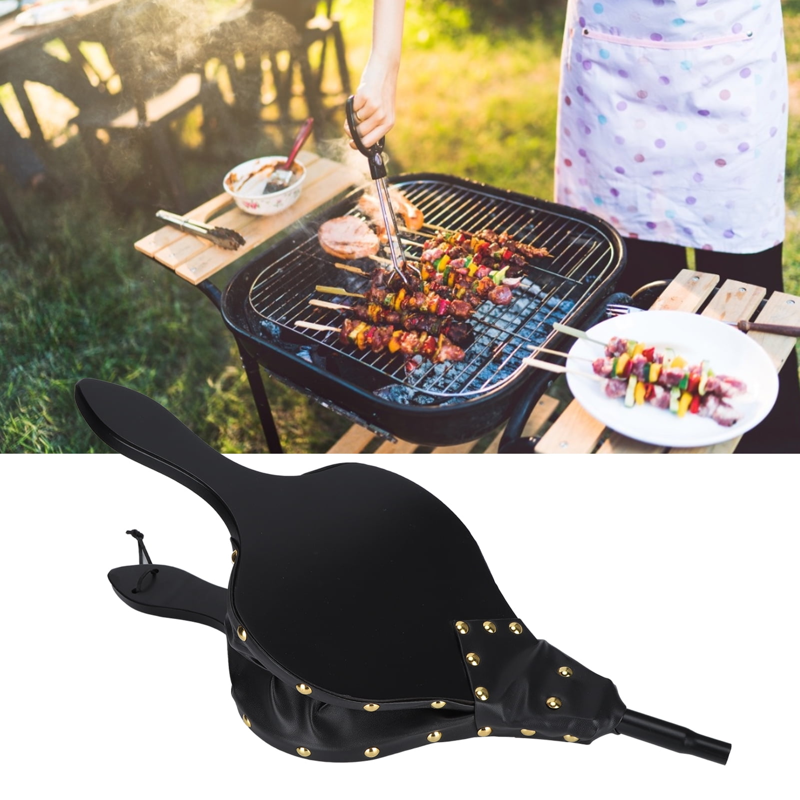 Souffleur Manuel Barbecue - Ventilateur à Manivelle Pour Feu De Camp, Cheminée, Cuisine Extérieure