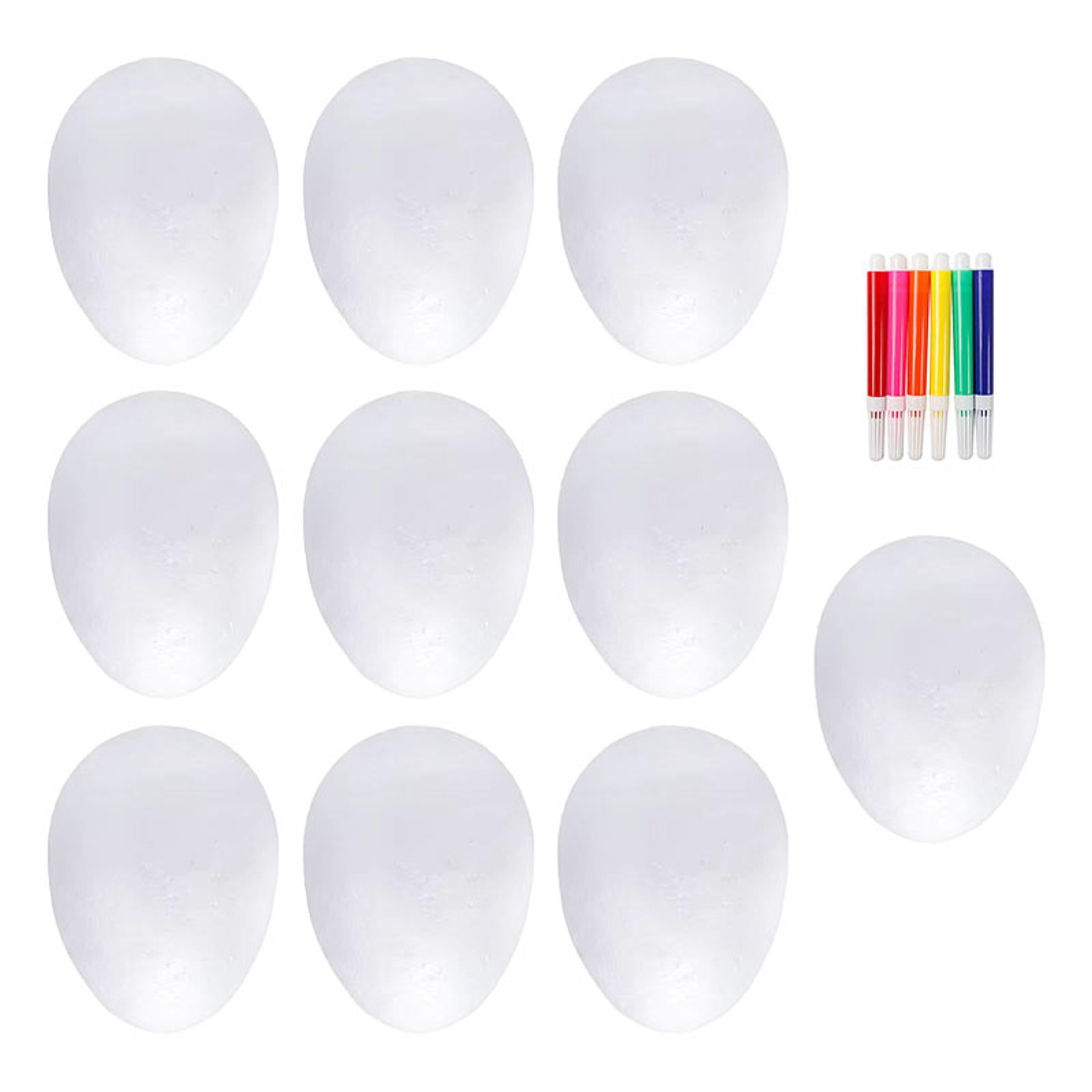 Dualoai Foam Eggs Polystyrene Eggs Decorating Crafts Ornaments Unpainted Easter Eggs for 150MM