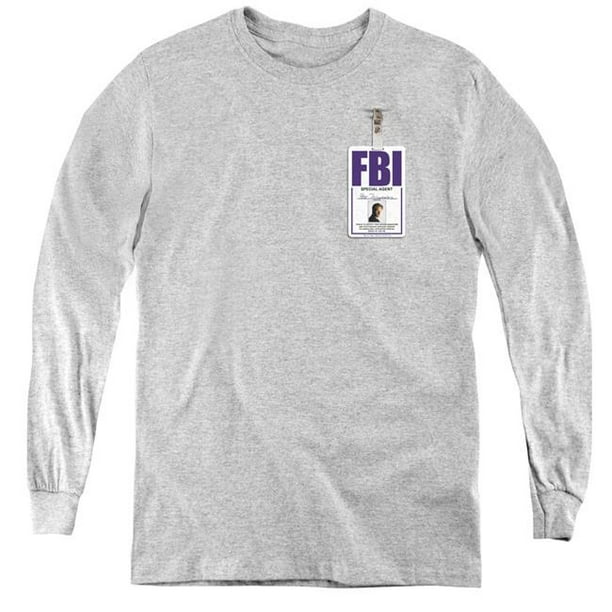 X Files & Mulder Badge Youth Long Sleeve T-Shirt&44; Bruyère Athlétique - Grand