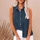 thumbnail image 2 of Camisetas para mujer,Blusa sin mangas para mujer, top informal con cuello vuelto, camisa de poliéster, color liso, ropa de verano, sopatenor, 2 of 9