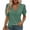 Green, variant on Women's V Neck Puff Sleeve Tops Short Sleeve Loose Fit Casual Blouses Elegant Solid Color Work Shirts White XXL