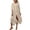 Beige, variant on Women's Slub Linen Shirt Dress, Oversized Beach Cover Up, Long Button Down Bikini Cardigan, Casual Sun Protection Sundress with High Slits
