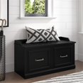 thumbnail image 2 of Bowery Hill 40" Engineered Wood Shoe Storage Bench with Doors in Black Oak, 2 of 10