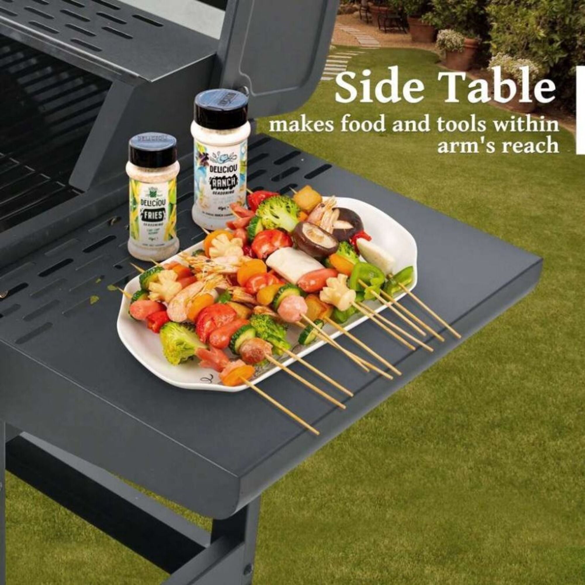 HQZX 3-Burner Propane Gas Outdoor Stainless Steel Grill with 2 Racks, for Camping and Garden