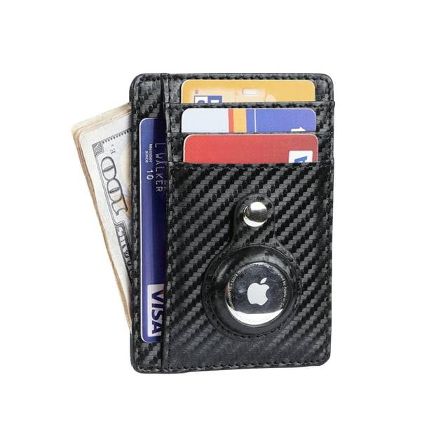 Portefeuille en cuir mince pour hommes Airtag caché, grand portefeuille  pour hommes Bifold Blocage RFID avec fenêtres d'identification, support de  carte de crédit pour homme portefeuille
