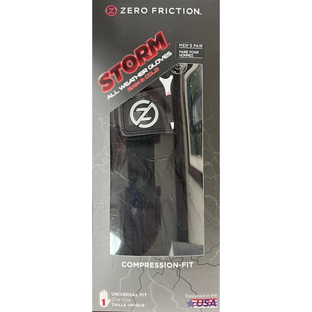 Zero Friction Men's Storm All Weather Golf Gloves, Universal-Fit, Black, Pair