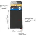 thumbnail image 2 of HSHDLDF Credit Card Holder RFID Blocking Aluminum Business Card Holder Automatic Pop-up Card Case (Silver), 2 of 7