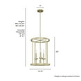 thumbnail image 5 of Hunter - Briargrove 3-light Modern Brass, Medium Size Chandelier, Dimmable, Formal Style, Cylinder Shaped, for Bedrooms, Dining, Living Rooms - 19697, 5 of 6