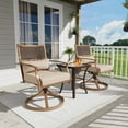 thumbnail image 2 of ECOPATIO 3 Pieces Patio Swivel Chairs Set of 2 with Wicker Table, Bistro Set with Swivel Rocker Chair, Outdoor Furniture with Thickened Cushions for Porch Backyard Deck (Khaki), 2 of 10