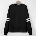 thumbnail image 5 of Yokua Womens Varsity Striped Oversized Sweatshirt Crewneck Long Sleeve Casual Fashion Pullover Top Fall Outfits, 5 of 7