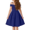 thumbnail image 4 of Ugoldhm Girls Off-the-Shoulder Formal Dress with Pockets - Spaghetti Strap A-Line Party Gown (6-14 Years), 4 of 8
