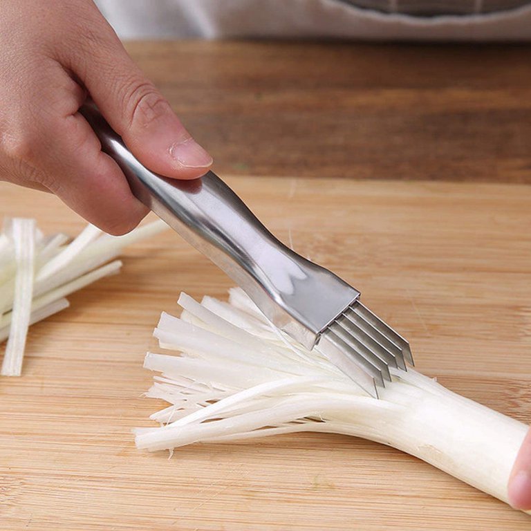 Spring Onion Slicer, Stainless Steel Chopped Green Onion Knife, Scallion  Cutter Shred Silk The Knife