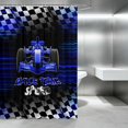 thumbnail image 2 of Erosebridal Formula Car Shower Curtain 72Wx84L, Race Track Bathroom Shower Curtain, Blue RACE TIME, 2 of 5