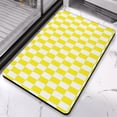 thumbnail image 3 of Stylish Long Bathroom Mat, Checkered Design (20x32 in): Non-Slip, Ultra Absorbent, Large Bath Rug, Soft Microfiber, Easy to Clean, Ideal for Bathroom, Bathtub, Hallway, 3 of 5