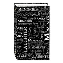 3-ring 3-up slip-in pocket BLACK WHITE WORDS album for 300 photos - 4x6