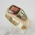thumbnail image 3 of 14K Yellow Gold Plated 3Ct Lab Created Garnet Solitaire Men's Engagement Ring, 3 of 4