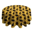thumbnail image 4 of Yellow Black Sunflower Pattern Round Tablecloth 60"x60",Wrinkle Wipeable Table Cloth for Kitchen Dining Room Picnic Patio Party, 4 of 6