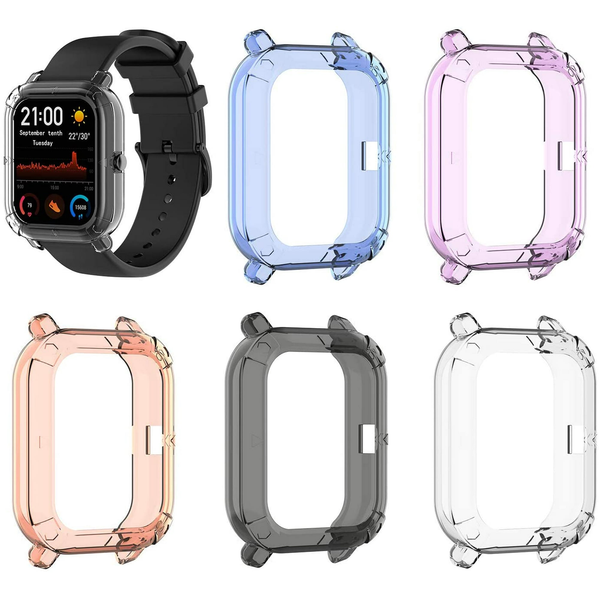 Case Compatible with Xiaomi Huami Amazfit GTS Watch Accessories Soft TPU Shockproof Cover Slim Guard Thin Bumper Shell Protector Compatible with Amazfit GTS Smartwatch White Purple Walmart