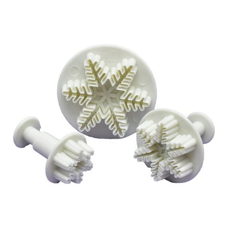

3pcs Snow Shape Plunger Cake Decorating Cookie ter Kitchen Baking Stamp