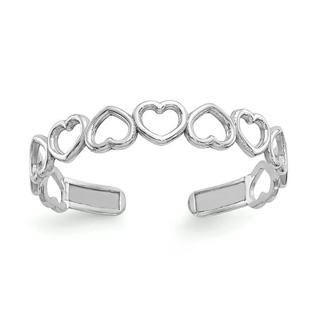 Twinkle 14k Toe Ring - Women's 14K White Gold Heart Toe Ring MSRP $67