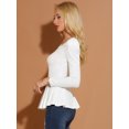 thumbnail image 4 of CamiBásiDe ManLarCon Cuello Redondo Y Peplum Informal PaMujer Blanco XL, 4 of 6