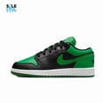 thumbnail image 2 of A i r-Jor-dan 1 AJ1 Low (GS) Black/Black-Lucky Green-White 553560-065 553558-065, 2 of 6