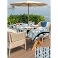 thumbnail image 4 of Outdoor Tablecloth with Umbrella Hole and Zipper, Christmas Snowman Rectangle Table Cloth 60x84 Inch Waterproof Tablecloth, Xmas Snowflakes Winter Stripe Blue Picnic Table Cover for Patio Camping, 4 of 7