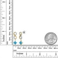 thumbnail image 6 of Gem Stone King 925 Silver and 10K Yellow Gold Swiss Blue Topaz and Lab Grown Diamond Dangle Earrings for Women | 1.66 Cttw | Gemstone November Birthstone | Princess 5MM, 6 of 6