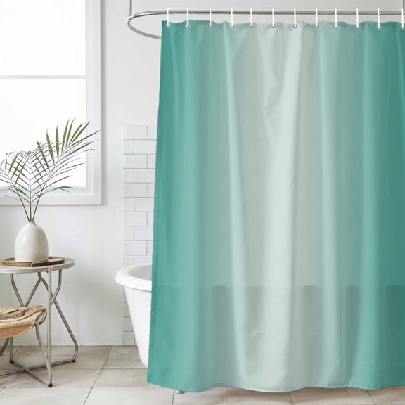 Turquoise Ombre Waterproof Fabric Shower Curtain,Modern Gradient Abstract Art Waterproof Fabric Shower Curtain for Bathroom Curtains Bathtubs Hotel Shower Curtains with 12 Hooks Stall 48x72in