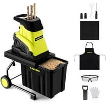 Wood Chipper Shredder, 1.8 Inch Cutting Diameter Garden Corded Electric Chipper, 15-AMP Electric Wood Chipper, Equipped with 10 Gallon Collecting Bin for Composting, Mulching
