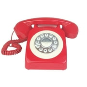 Corded Retro Landline Phone, Red 80's Classic Telephone/Landline Phone/Wired Antique Telephone for Home/Office/Hotel