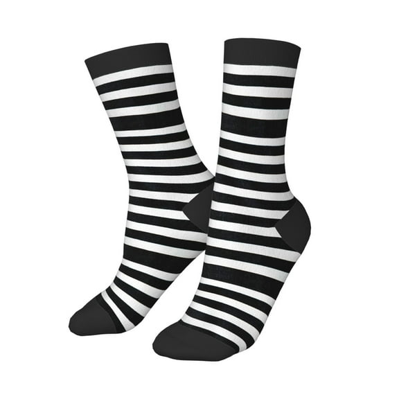 Kids Girls Boys Socks - Black And White Stripes Comfort Breathable Crew Socks for Boys Girls Kids, Soft Athletic Running Socks for Boys Socks 6-10 Years Old
