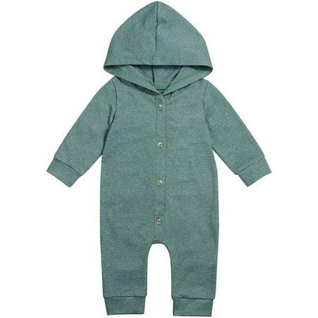 ForJoy Baby Boys One-piece Set Solid Color Tops Long Sleeve Hooded (0 ...
