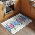 thumbnail image 2 of Blue Pink Hydrangea Entryway Rug 2'x3'&nbsp; Non Slip Front Door Mats, Eucalyptus Leaves Grey Plaid Entrance Rugs Indoor Outdoor Carpet, Washable Floor Mats Small Area Rug for Bedroom Kitchen, 2 of 8