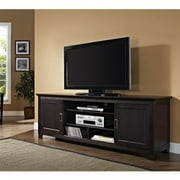 Walker Edison Traditional Wood Stand with Storage Cabinets for TV's up to 78" Living Room, 70 Inch, Espresso