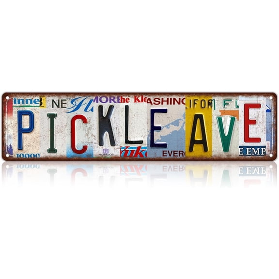 Vintage Pickle Ave Wall Decor Street Signs Metal Tin Signs 16 x 4 Inches