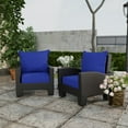thumbnail image 2 of Jordan Manufacturing 46.5" x 24" Veranda Cobalt Blue Solid Rectangular Outdoor Deep Seat Chair Cushion Set with Welt, 2 of 11