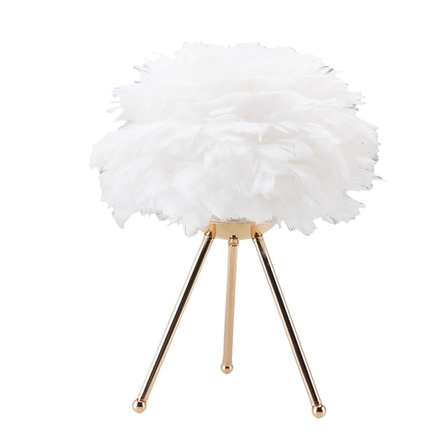 Lámpara de noche de plumas Jadeshay ajustable de mesa probada profesionalmente 35 cm Diámetro 48 cm altura recargable USB tipo C