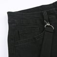 thumbnail image 5 of Jeans for Women Punk Y2k Grunge Low Waist Emo Jeans Gothic Black Patchwork Electro Denim Pants Trendy Streetwear Women Jeans (Black M), 5 of 8