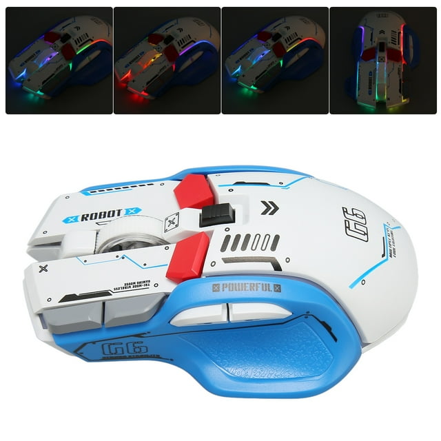 Souris de Jeu 10 Touches Macro Programmable, Filaire 2,4G BT 3 Modes de Connexion, Souris de Jeu Ergonomique avec DPI Réglable Lumière RVB pour Win IOS Android
