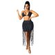 thumbnail image 4 of Faldas vaqueras con agujeros para mujer, faldas tejidas de malla con retazos, sexys, a la moda, para club nocturno y playa, 2023, 4 of 5