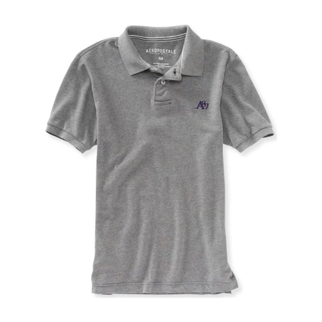 Polo de Rugby Aeropostale A87 para hombre, color gris, extragrande