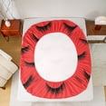 thumbnail image 5 of Castle Fairy Elegant Glitter Eyelash Full Size Sheets 4-Piece for Teens Girls,Bling Makeup Breathable Bed Sheets,Black Red Lightweight Sheet Sets,Breathable Home Decor, 5 of 7
