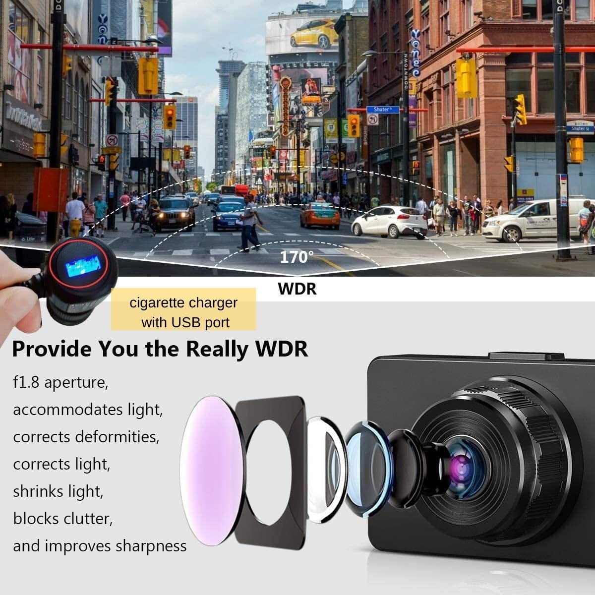 NeweggBusiness - Dash Camera for Cars SSONTONG Dash Cam Front FHD