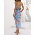 thumbnail image 2 of Vestido largo Realtix con estampado de satén de verano sin espalda para mujer, 2 of 6