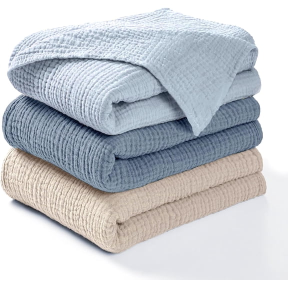 Dreamology Muslin Swaddle Blankets 100% Cotton for Newborn, 44x44", 3 Pack, Gift Packaging