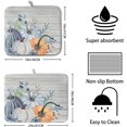 thumbnail image 2 of Fall Blue Orange Grey Pumpkin Kitchen Dish Drying Mat for Kitchen Counter 16x18 Inch Autumn Teal Flowers Drying Mat Thanksgiving Harvest Dish Drainer Mat Super Absorbent Dish Rack Pad for Coffee Bar, 2 of 5